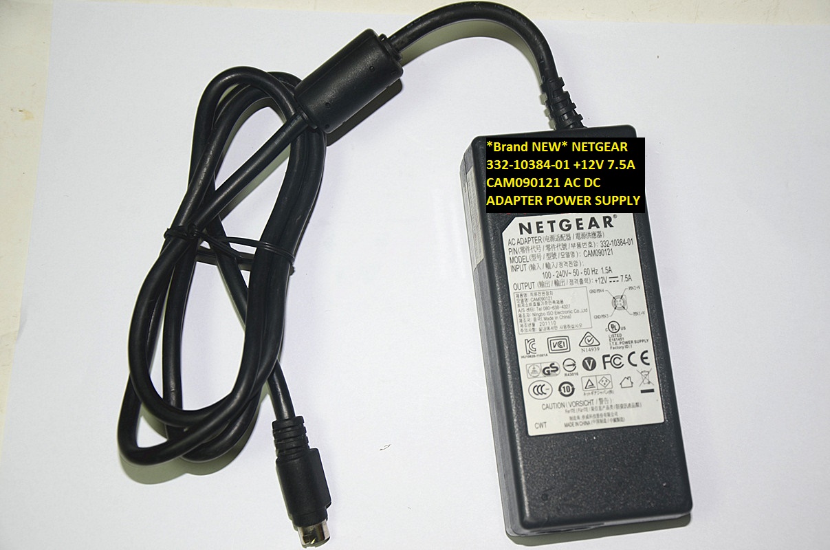 *Brand NEW* +12V 7.5A NETGEAR CAM090121 332-10384-01 AC DC ADAPTER POWER SUPPLY